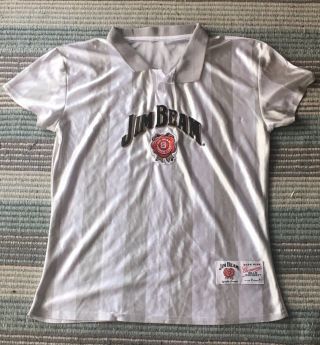 Jim Beam Whiskey Officially Licensed Jersey Striped Shirt Size M Soccer Bar Top