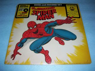 Vintage 1977 " Spiderman " Peter Pan Book & Record Set