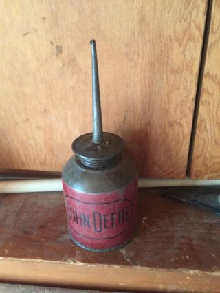 Vintage Very Rare John Deere Red Oiler Oil Can