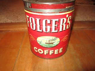Vintage 1946 Folger ' s Coffee Tin 4