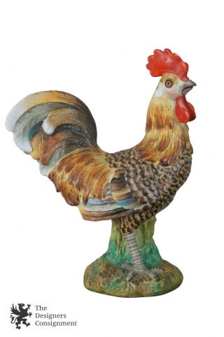 Vintage 9  Hand Painted Ceramic Rooster Figurine No.  576 Porcelain Bird Statue