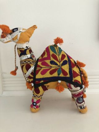 Vtg Camel Figurine Hand Woven India 100 Cotton Solid Stuffed