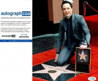 Jim Parsons Autographed 8 X 10 Photo The Big Bang Theory Sheldon Acoa Ra70784