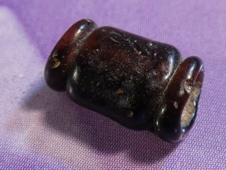Ancient Pyu Purple Glass Bead Collar Shape Rare Bead 10 By 6.  2 Mm Tops