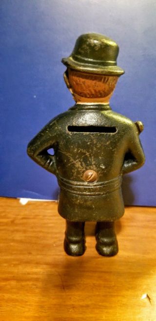 Antique A.  C.  Williams Cast Iron Mulligan Bank Vintage Policeman Early 1900 ' s 5