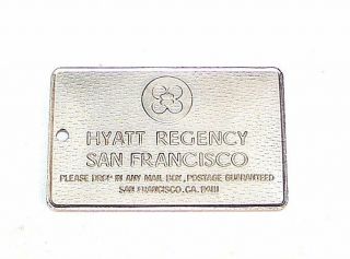 Vintage Hyatt Regency San Francisco Hotel Room Brass Key Fob Ex Gift Card Mkofr