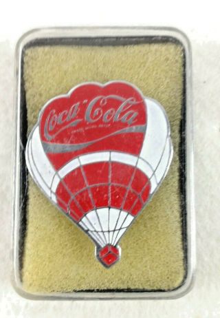 Hot Air Ballon & Coca - Cola And Rare Pin,  Display Plastic Box - Htf