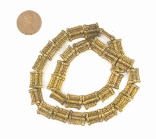 Mini - Rectangular Baule Brass Beads 12x11mm Ivory Coast African Flat Handmade