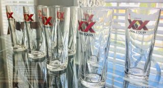 8 Dos Equis Premium Beer Tall Etched Bar Glass 18 oz 4