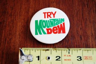 Vintage 1980s Mountain Dew Button