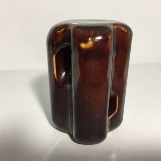 Vintage 3 3/4 " Brown Glazed Ceramic Porcelain Guy Wire Strain Insulator