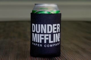 Set Of 10 Dunder Mifflin Paper Company Neoprene Beer Can Holder The Office Flag