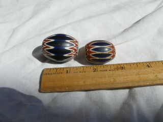 2 Antique Chevron Trade Beads,  6 Layers,  Collected In Venice,