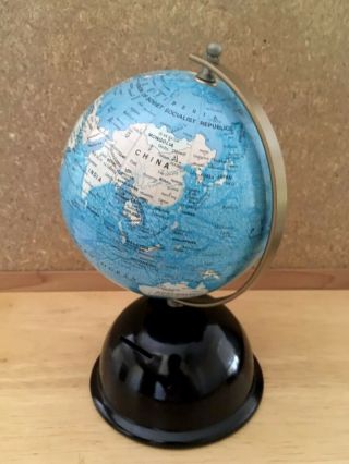 Vintage Seo Jeon Ussr Small World Globe Tin Bank Made In Korea