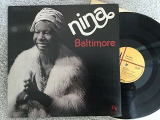 Nina Simone Baltimore 1978 Vinyl Album Very Rare Record: Uk Post Exc / Exc