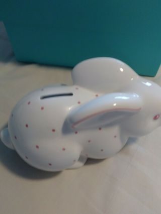 Tiffany Co Pink White Bunny Bank Baby Girl Gift Hand Painted 5