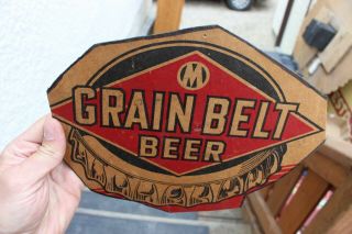 Vintage Grain Belt Beer Logo Sign Cardboard Advertisement