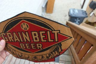 Vintage Grain Belt Beer Logo Sign Cardboard Advertisement 2