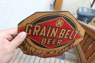 Vintage Grain Belt Beer Logo Sign Cardboard Advertisement 3