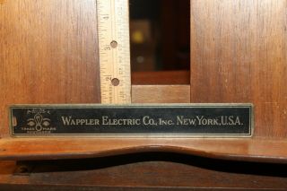 Antique Wappler Electric Co York Brass Plate Tag Sign 8 "