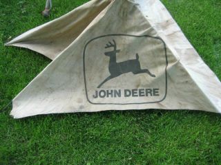 Vintage 1960 ' s? John Deere Canvas Tractor Umbrella Sign Farm 2