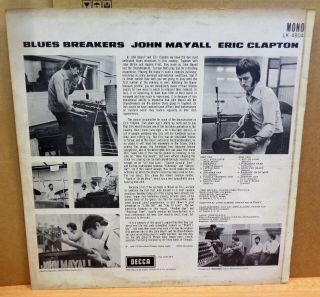 JOHN MAYALL BLUES BREAKERS W ERIC CLAPTON OG UK UNBOXED RED DECCA LP LK4804 2
