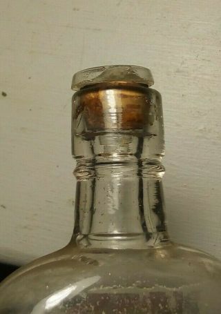 Antique Walter Moise Omaha Nebraska Old Glory Whiskey Flask Labeled Rare Train 4