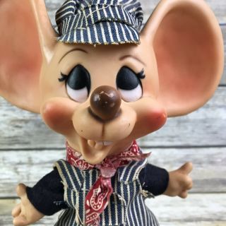 Topo Gigio Vintage Huron Products Ernie Engineer Big Ear Mouse With Rare Hat 2