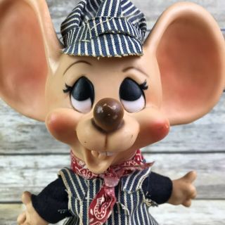 Topo Gigio Vintage Huron Products Ernie Engineer Big Ear Mouse With Rare Hat 8
