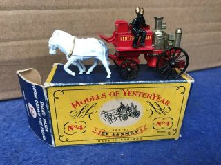 Matchbox Models Of Yesteryear No Y - 4 Horse Drawn Fire Engine - - Kent - Boxed