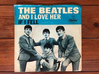 The Beatles ‎– And I Love Her / If I Fell 1964 Capitol 5235 45 Sleeve/vinyl Vg