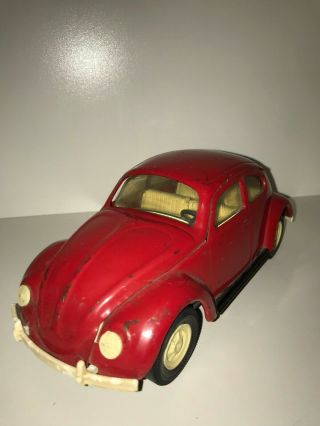 Vintage Volkswagen Beetle Tonka Pressed Steel Car Red Model Vw Bug