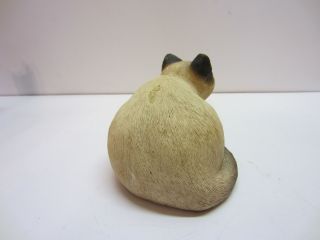 Vtg Sandicast Signed Brue Siamese Cat Crouching Sculpture Figurine 5