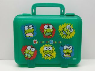 Vtg 1988 1994 Sanrio Keroppi Frog Green Pencil/trinket Case Plastic Box
