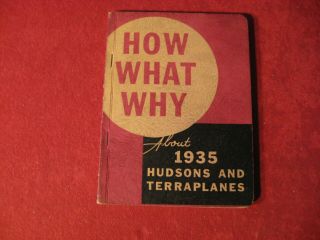 1935 Hudson Terraplane Data Book Showroom Sales Brochure Old Booklet