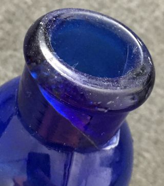 Antique BROMO SELTZER EMERSON DRUG CO.  BALTIMORE Blue Glass Bottle 4