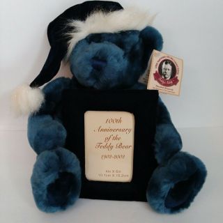 Dandee Collectors Choice 100th Anniversary Teddy Bear - Blue - Picture Frame - 12 "