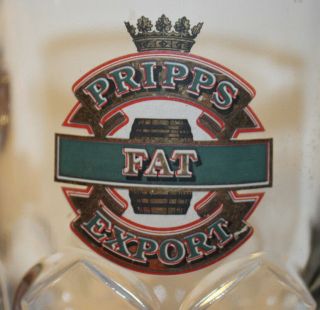PRIPPS FAT Export Brewery Sweden Beer Glass/Mug 0,  5 L 2