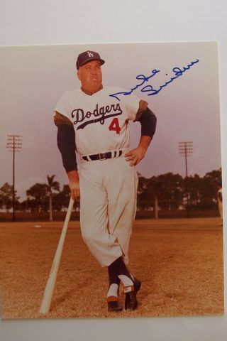 Duke Snider Autographed 8 X 10 Color Photo - Los Angeles Dodgers Hof W/coa