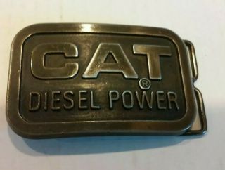 Caterpillar Tractor Vintage Cat Diesel Power 1976 Sales Guide Belt Buckle