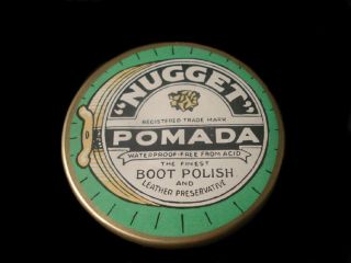 Celluloid Pocket Mirror Nugget Pomada Boot Polish Advertisement