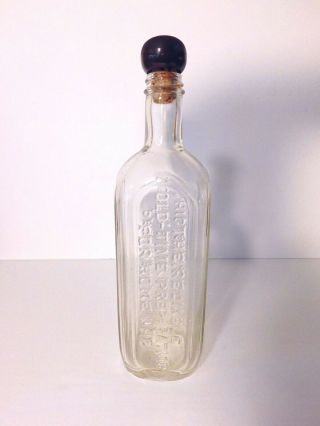 Corked Remedy Med Vintage Dr Peter Fahrney Sons Old Time Preparation Bottle 9 "