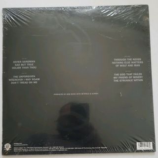 METALLICA BLACK ALBUM VINYL RECORD 2 LP 2008 BERNIE GRUNDMAN MASTERING STUDIOS 2