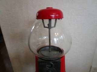 Vintage Red Carousel Gumball Machine With Stand 2