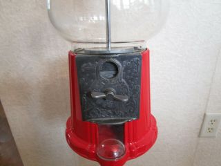 Vintage Red Carousel Gumball Machine With Stand 5