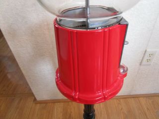 Vintage Red Carousel Gumball Machine With Stand 6