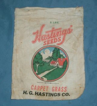 Vintage H.  G.  Hastings Co.  5 Lb.  Seed Bag