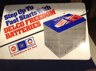 Ac Delco Battery Metal Sign 18 " Long And 12 " Wide
