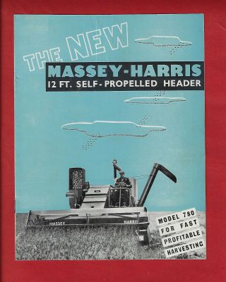 Sunshine Massey Harris 780 Self - Propelled Header 8 Page Brochure