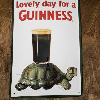 Lovely Day For A Guinness Gilroy - 3d Turtle Metal Sign